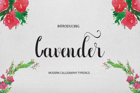 Lavender: A Script Font for Romantic and Springy Editorial Design